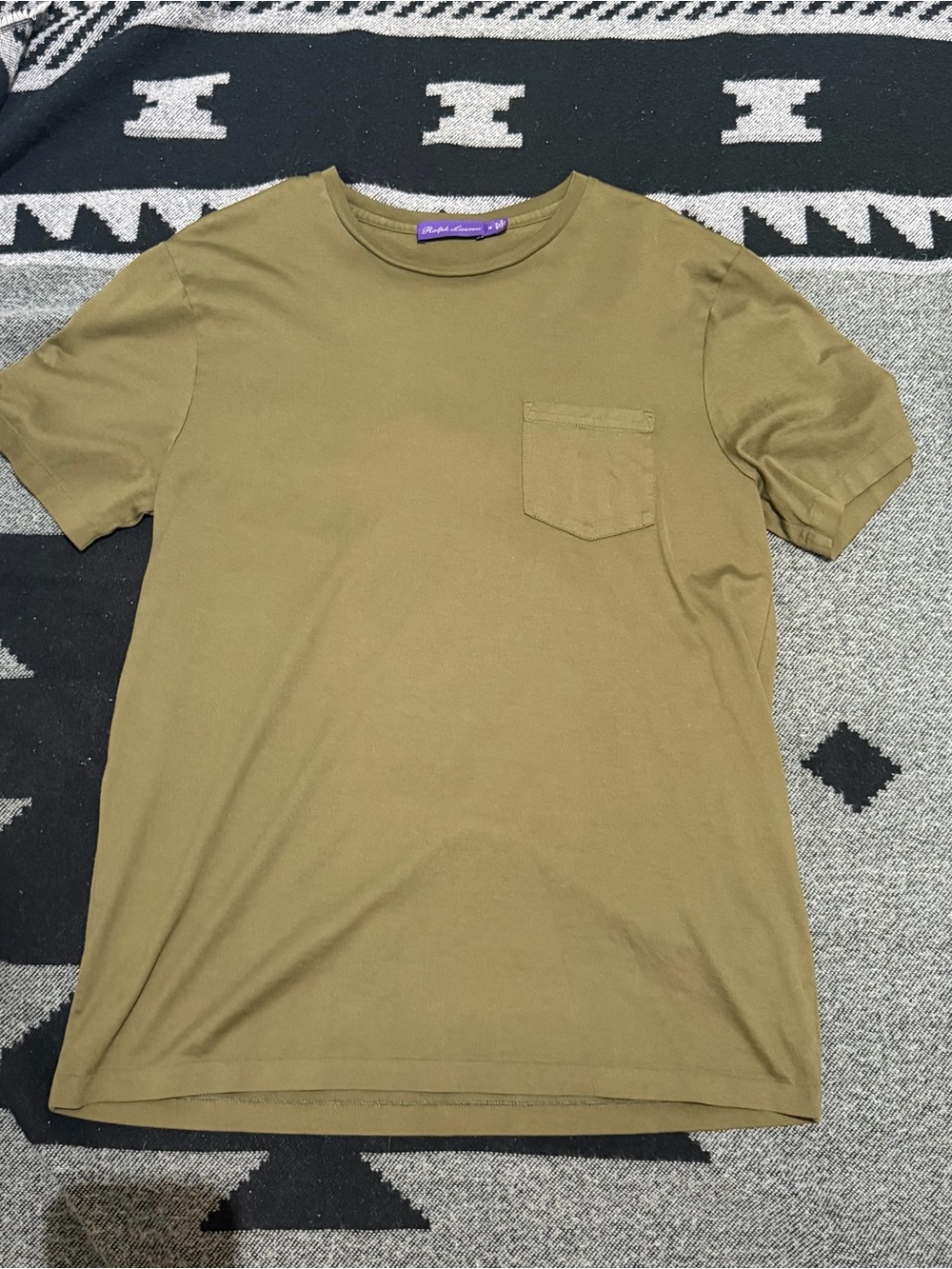 Ralph Lauren Purple Label Olive Green Short-Sleeve Pocket Tee